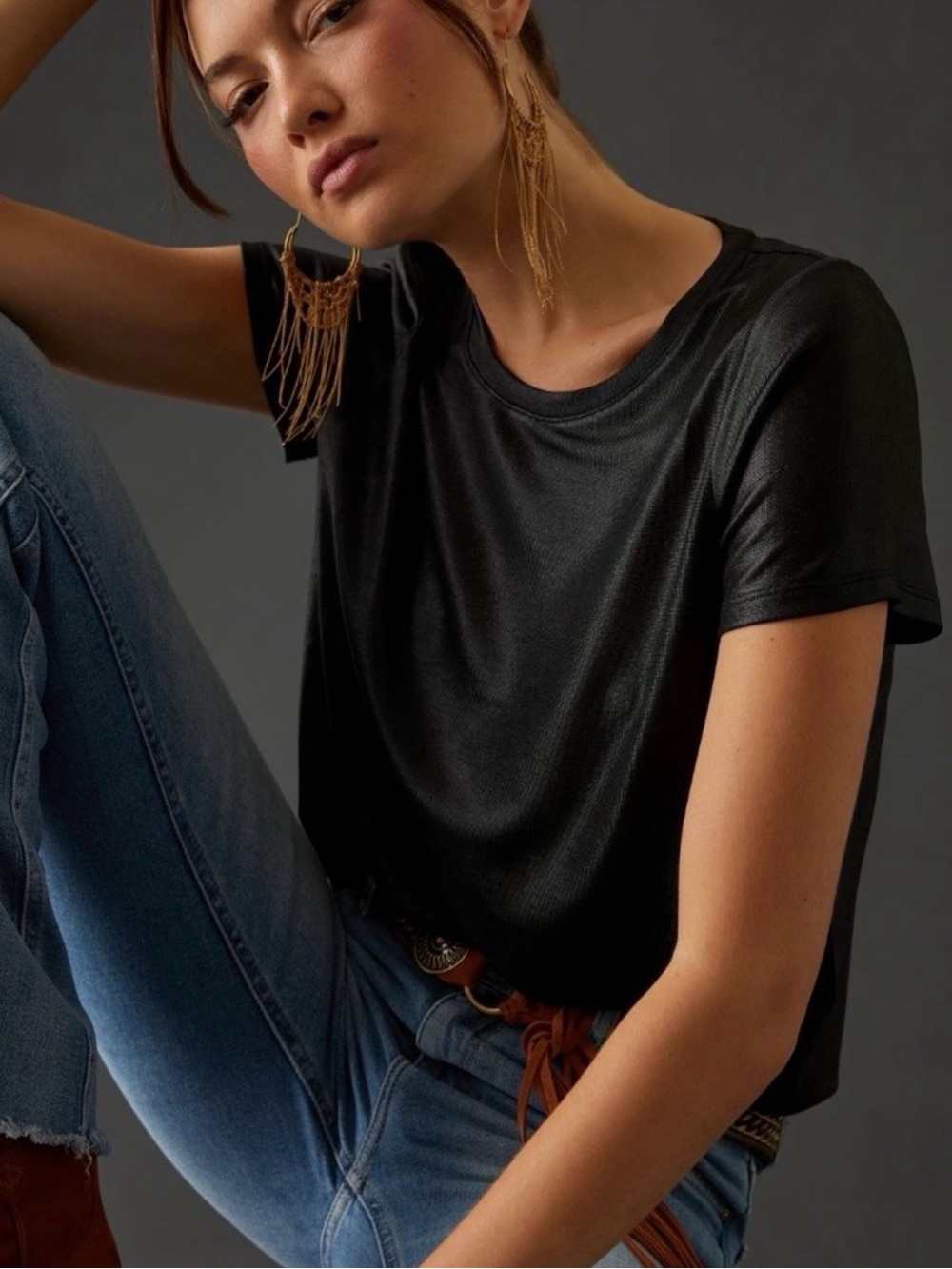 Porridge Black Shine Glam Tee